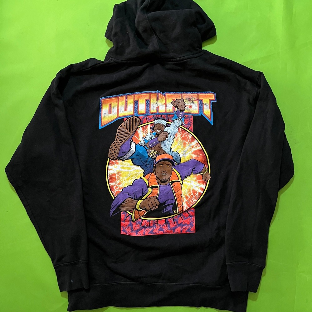 Outkast Graphic Hoodie Mens Large Black Hip Hop Rap Andre 3000 Big Boi
